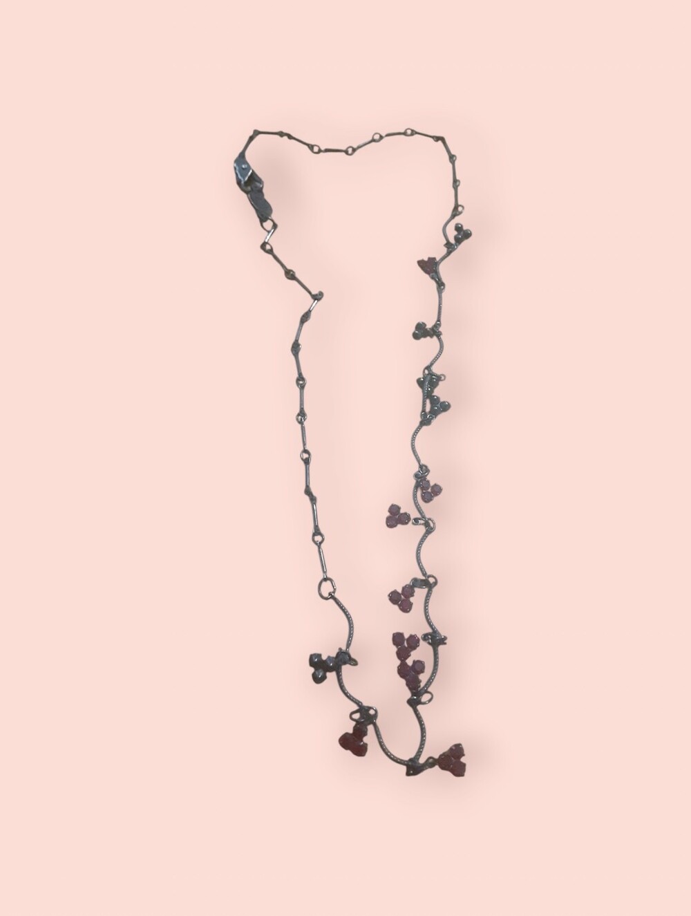 Vintage-Style Gunmetal Silver Tone Station Choker Necklace
